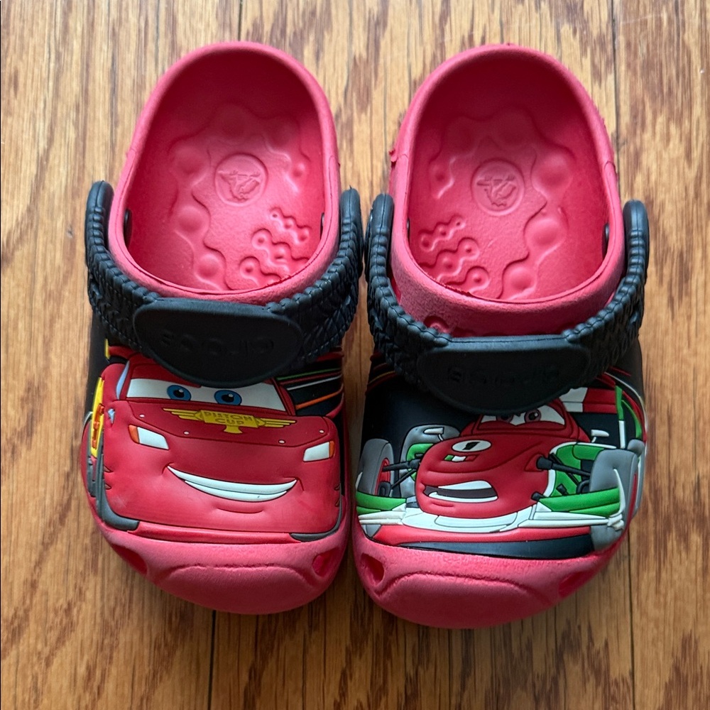 CROCS Kids Red and Black Cars Clogs